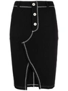 Moschino Jeans Black Vented Midi Skirt