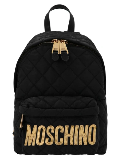 Moschino Medium Logo Backpack In Black