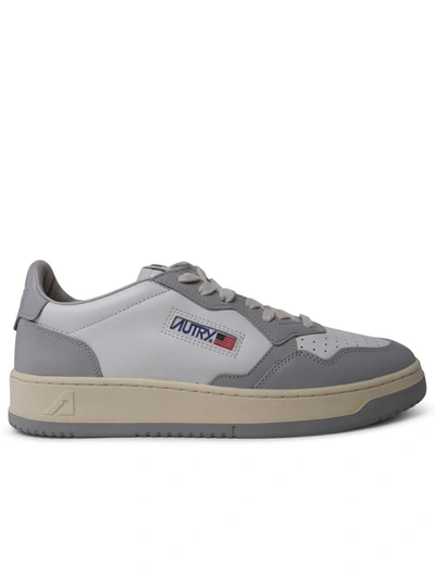 Autry 'medalist' Two-tone Leather Sneakers In Grey
