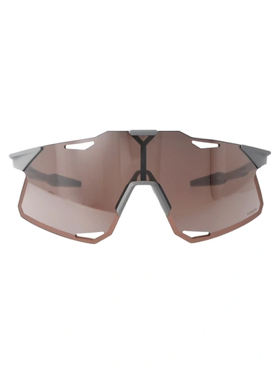 100% Sunglasses In Matte Stone Grey - Hiper Silver Mirror Lens