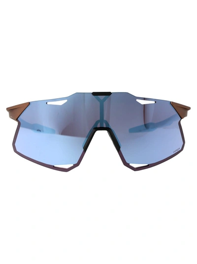 100% Sunglasses In Matte Copper Chromium - Hiper Blue Multilayer Mirror Lens