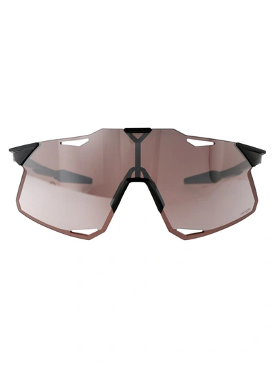 100% Sunglasses In Gloss Black - Hiper Silver Mirror Lens