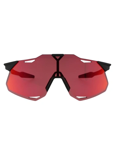 100% Sunglasses In Soft Tact Black - Hiper Red Multilayer Mirror Lens