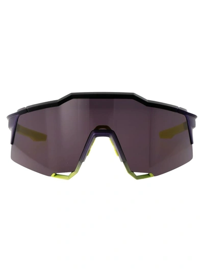 100% Sunglasses In Matte Metallic Digital Brights - Dark Purple Lens - Os