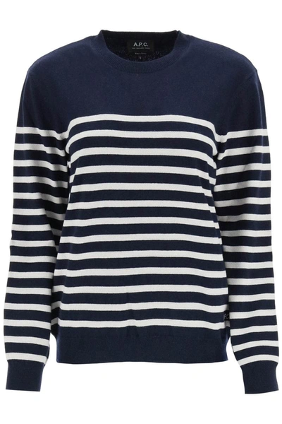 A.P.C. A.P.C. 'PHOEBE' STRIPED CASHMERE AND COTTON SWEATER