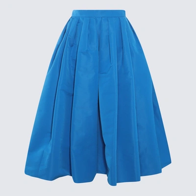 Alexander Mcqueen Midi Skirt In Blue