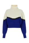 Chloé Pull Large Col Montant Femme Violet Taille S 71% Laine, 29% Cachemire In Multicoloured