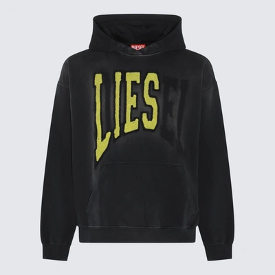 Diesel Black And Yellow Cotton Sweatshirt