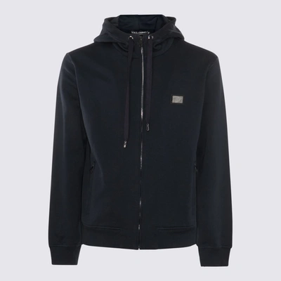 Dolce & Gabbana Navy Plaque Hoodie In Blu Scurissimo 1