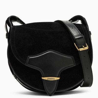 Isabel Marant Botsy Small Suede Shoulder Bag In Black