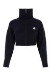 Isabel Marant Étoile Oxane Logo Embroidered Cropped Cardigan In Blue