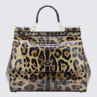Dolce & Gabbana Leopard Leather Small Sicily Handle Bag In Leopardo