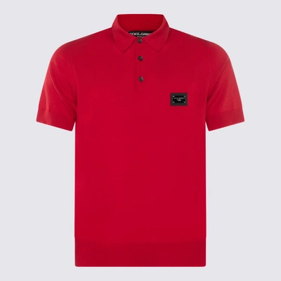 Dolce & Gabbana Red Cotton Essentials Polo Shirt In Vino
