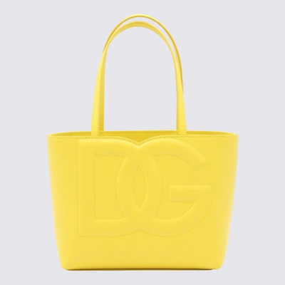 Dolce & Gabbana Yellow Leather Tote Bag