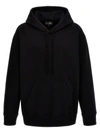 Mm6 Maison Margiela Wool Blend Hooded Sweatshirt With Embroidered Detail In Black