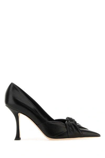 Jimmy Choo Hedera Leather Knot Pumps In Grey