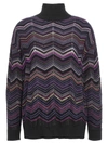 Missoni Zig Zag Turtleneck Sweater In Multicolor