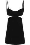 Off-white Off White Black Viscose Blend Mini Dress In Black