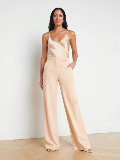 L Agence Livvy Straight-leg Trouser In 沙色