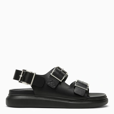 ALEXANDER MCQUEEN ALEXANDER MCQUEEN BLACK LEATHER SANDAL MEN