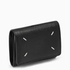 Maison Margiela Black Grained Leather Wallet Men In Black