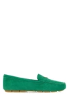 Prada Suede Driving Shoes In Green