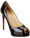Christian Louboutin New Very Prive Patent Red Sole Pumps In Black