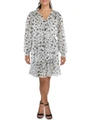 VINCE CAMUTO PLUS WOMENS PRINTED KNEE-LENGTH FIT & FLARE DRESS