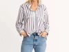 Kerri Rosenthal Marti Striped Actually Shirt In Saltwater In White