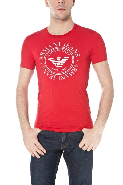 Armani Jeans Printed T-shirt In Red
