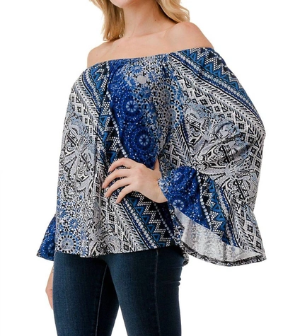 Vava Convertible Top In Multi Blue