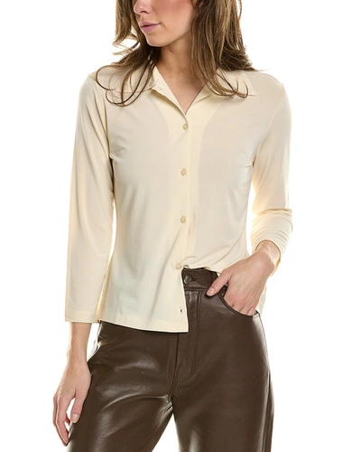 Vince 3/4-sleeve Button-up Top In White