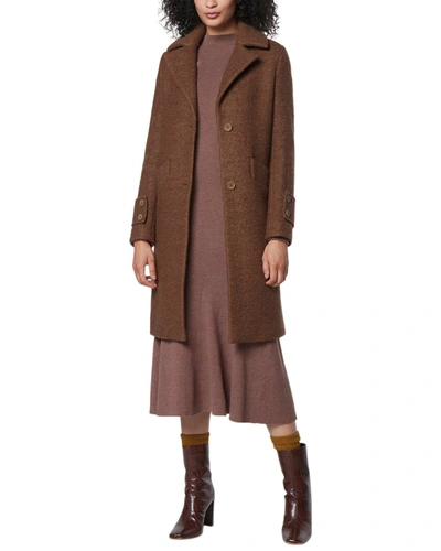 Andrew Marc Regine Pressed Boucle Wool-blend Coat In Brown