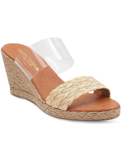 ANDRE ASSOUS ANFISA WOMENS PADDED INSOLE SLIP ON WEDGE SANDALS