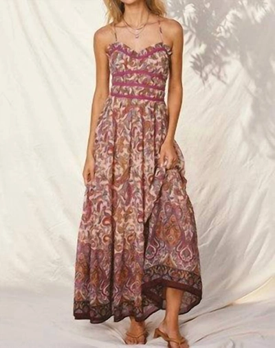 Dress Forum Easy To Love Paisley Print Maxi Dress In Plum In Pink