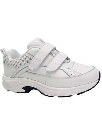 Drew Paige Womens Leather Padded Sneakers In White