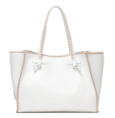 Gianni Chiarini White Marcella Shopping Bag In Bubble Leather