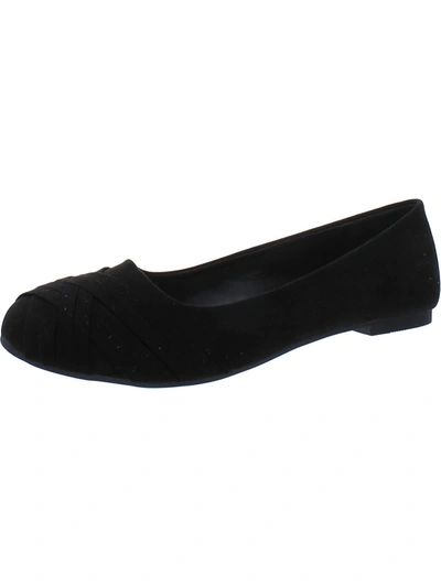 Ataiwee Womens Faux Suede Slip On Ballet Flats In Black