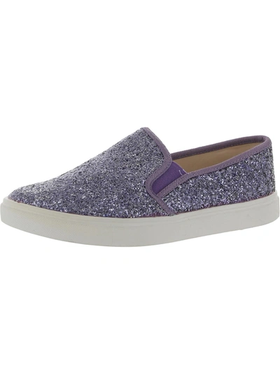 Feversole Womens Metallic Pull On Slip-on Sneakers In Purple