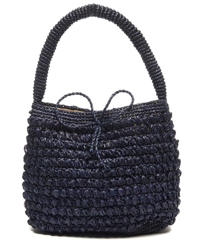 Mar Y Sol Madelyn Raffia Shoulder Bag In Blue