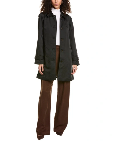 Ellen Tracy Medium Trench Coat In Black