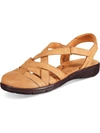 Easy Street Garrett Womens Faux Leather Strappy Flat Sandals In Brown