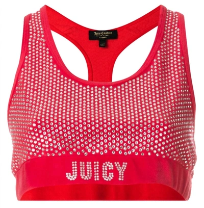 Juicy Couture Women's Velour Sports Bra In Red