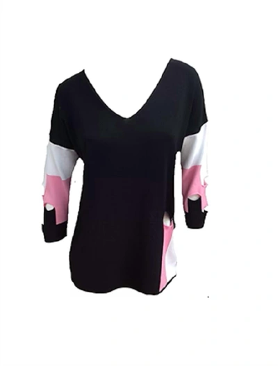 Angel Apparel Cut Work Top In Blackpink In Multi