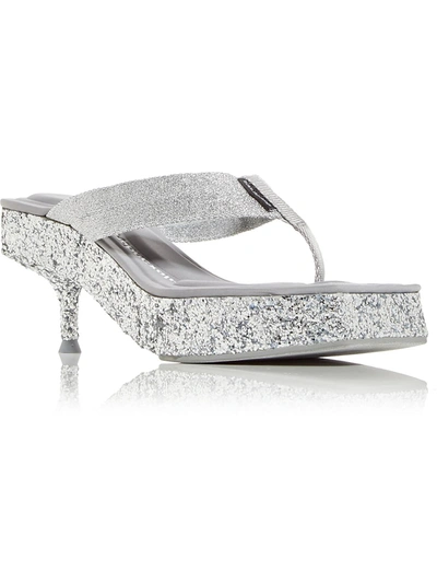 Alexander Wang Jessie Glitter Sandals In Silver