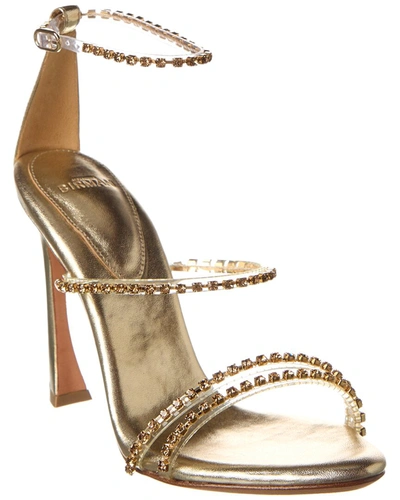 Alexandre Birman Dolores 100 Leather & Vinyl Sandal In Gold