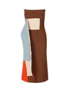 Fendi Colourblock Knitted Dress In Hazel+pale Blue