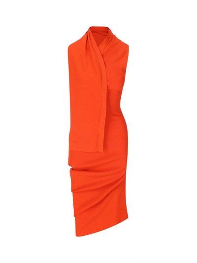 Fendi Halterneck Asymmetric Midi Dress In Multicolor