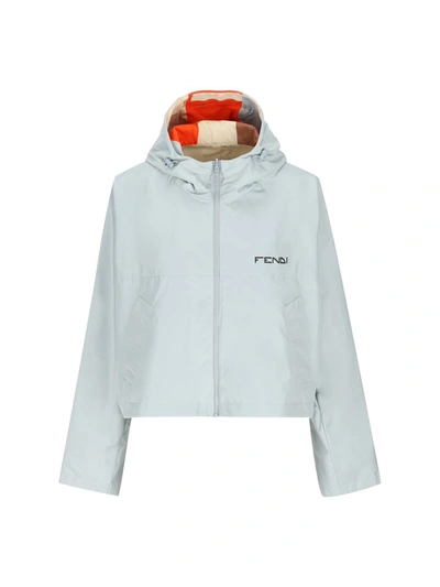 Fendi Jackets In Orange/pale Blue