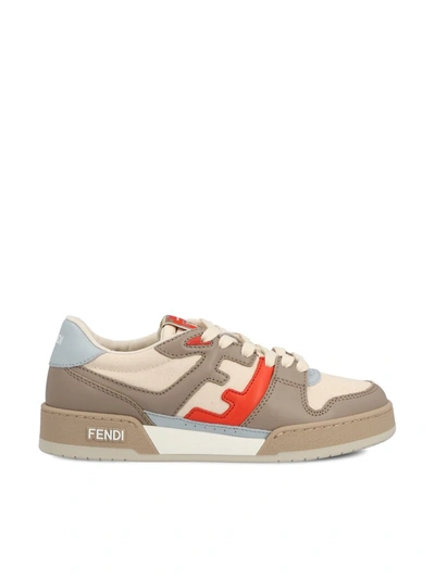 Fendi Match Leather And Canvas Sneakers In Multi